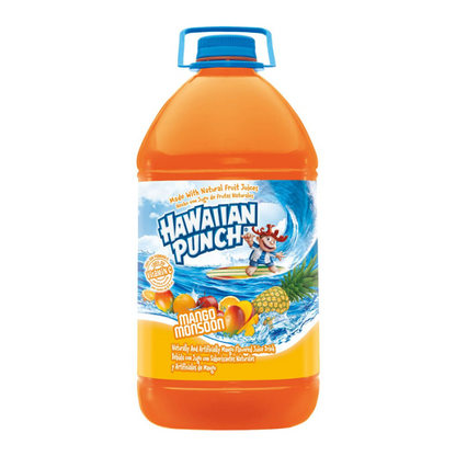Hawaiian Punch Mango Monsoon 1 Gallon (3.78 L) bottle with tropical mango flavour, non-carbonated and ready-to-drink