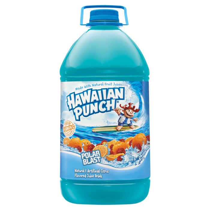 Hawaiian Punch Polar Blast 128oz (3.78 L) bottle with tropical ice flavour, non-carbonated and ready-to-drink