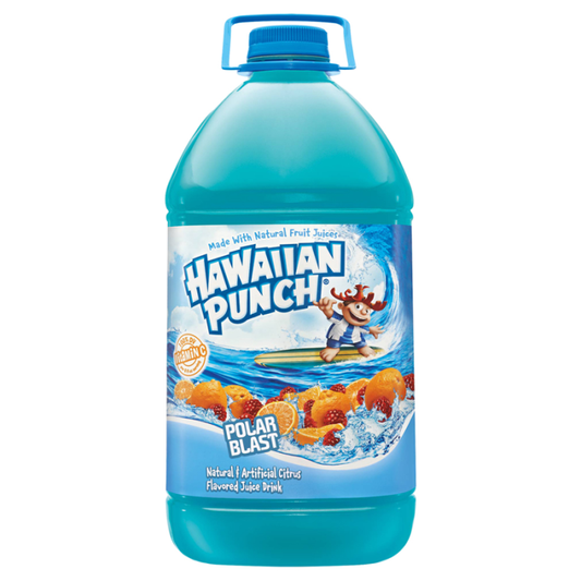 Hawaiian Punch Polar Blast 128oz (3.78 L) bottle with tropical ice flavour, non-carbonated and ready-to-drink