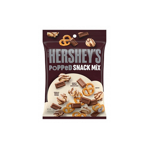 Hershey’s Popped Snack Mix 113g bag with chocolate pieces and pretzels