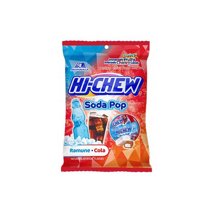 Hi-Chew Soda Pop Ramune Cola 6 x 85g with fun, fizzy-inspired candy pieces.
