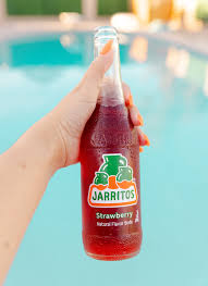 Refreshing Jarritos Strawberry Soda 370 g bottle with vibrant red fruit flavor