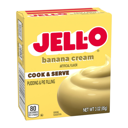 Jell-O Banana Cream Instant Pudding 3.4 oz ideal for kids’ treats and family desserts