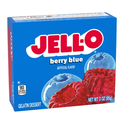 Jell-O Berry Blue Gelatin 3 oz ideal for kids’ treats and party desserts