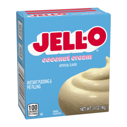 Jell-O Coconut Cream Pudding Mix packaging, 96 g