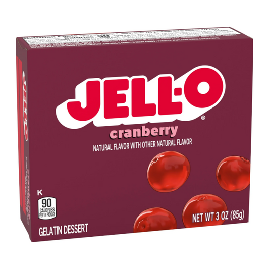 Jell-O Cranberry Gelatin Dessert Mix for snacks and recipes