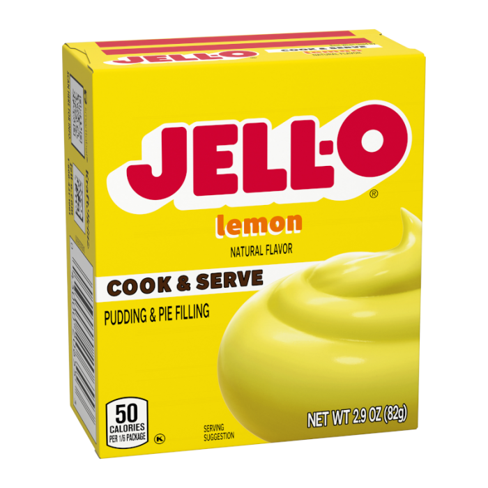 Jell-O Lemon Instant Pudding Mix for desserts and recipes