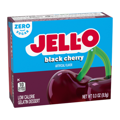 Jell-O Sugar Free Black Cherry Gelatin Dessert Mix 0.3 oz package