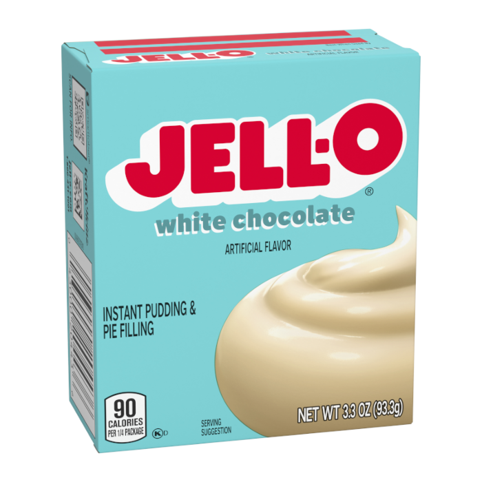 Jell-O white chocolate pudding mix for desserts