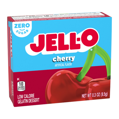 Jell-O Sugar Free Cherry Gelatin Dessert Mix packet, 0.3 oz (8.5 g)