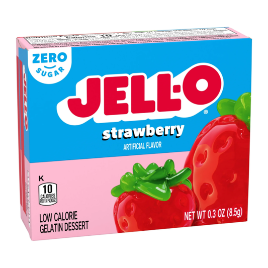 Light and refreshing sugar free strawberry gelatin dessert