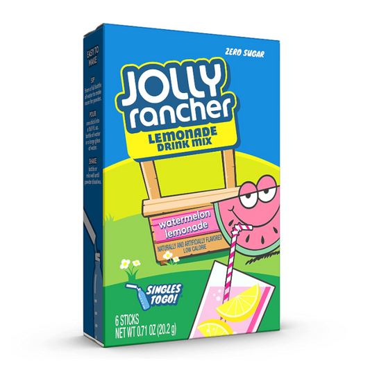 Jolly Rancher Singles To Go Watermelon Lemonade Drink Mix (0.71oz) – Convenient drink packets with a refreshing watermelon lemonade flavor.
