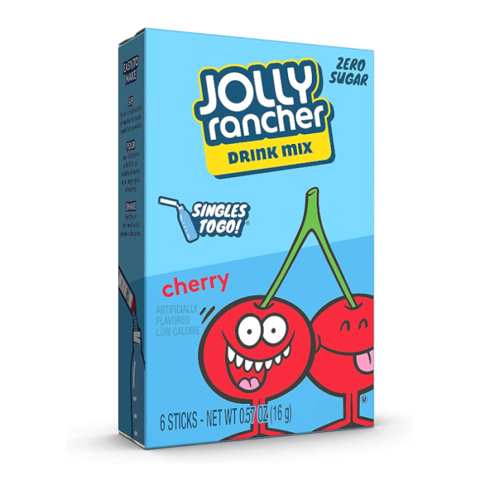 Jolly Rancher Singles To Go Cherry Drink Mix (0.57oz) – Convenient cherry drink packets for instant refreshing flavor.