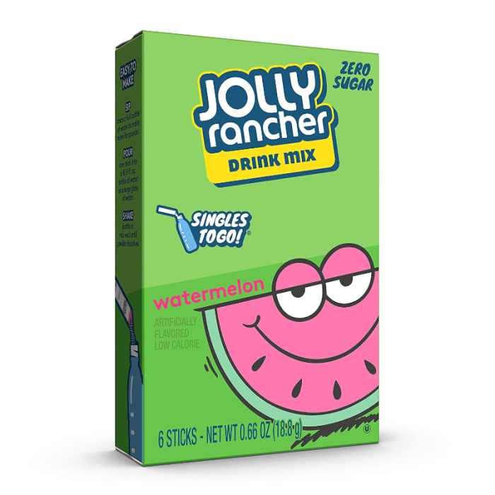 Jolly Rancher Singles To Go Watermelon Drink Mix (0.66oz) – Convenient watermelon drink packets for instant fruity flavor.