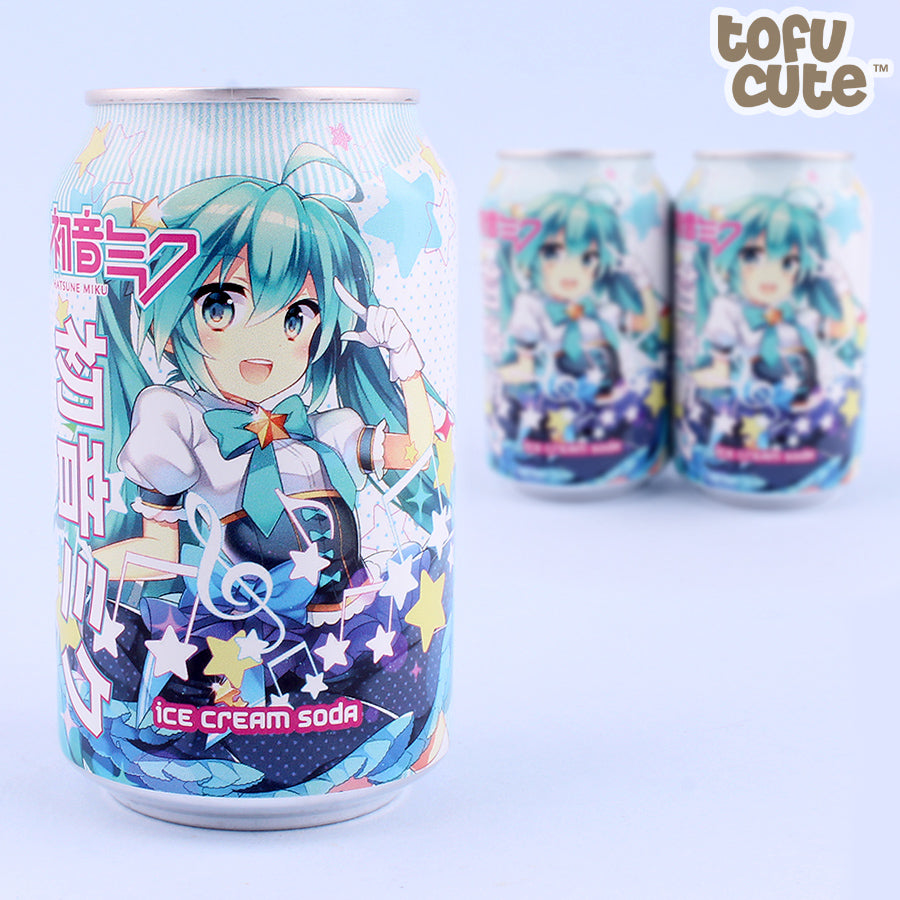 Kawaji Hatsune Miku Ice Cream Flavour Soda bottle featuring Hatsune Miku’s vibrant design and a creamy, dessert-inspired drink.