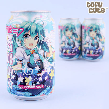 Kawaji Hatsune Miku Ice Cream Flavour Soda bottle featuring Hatsune Miku’s vibrant design and a creamy, dessert-inspired drink.