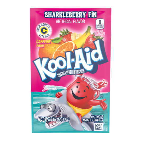 Kool-Aid Sharkleberry Fin Drink Mix (0.16oz) – Fun, fruity drink mix for refreshing, colorful hydration.