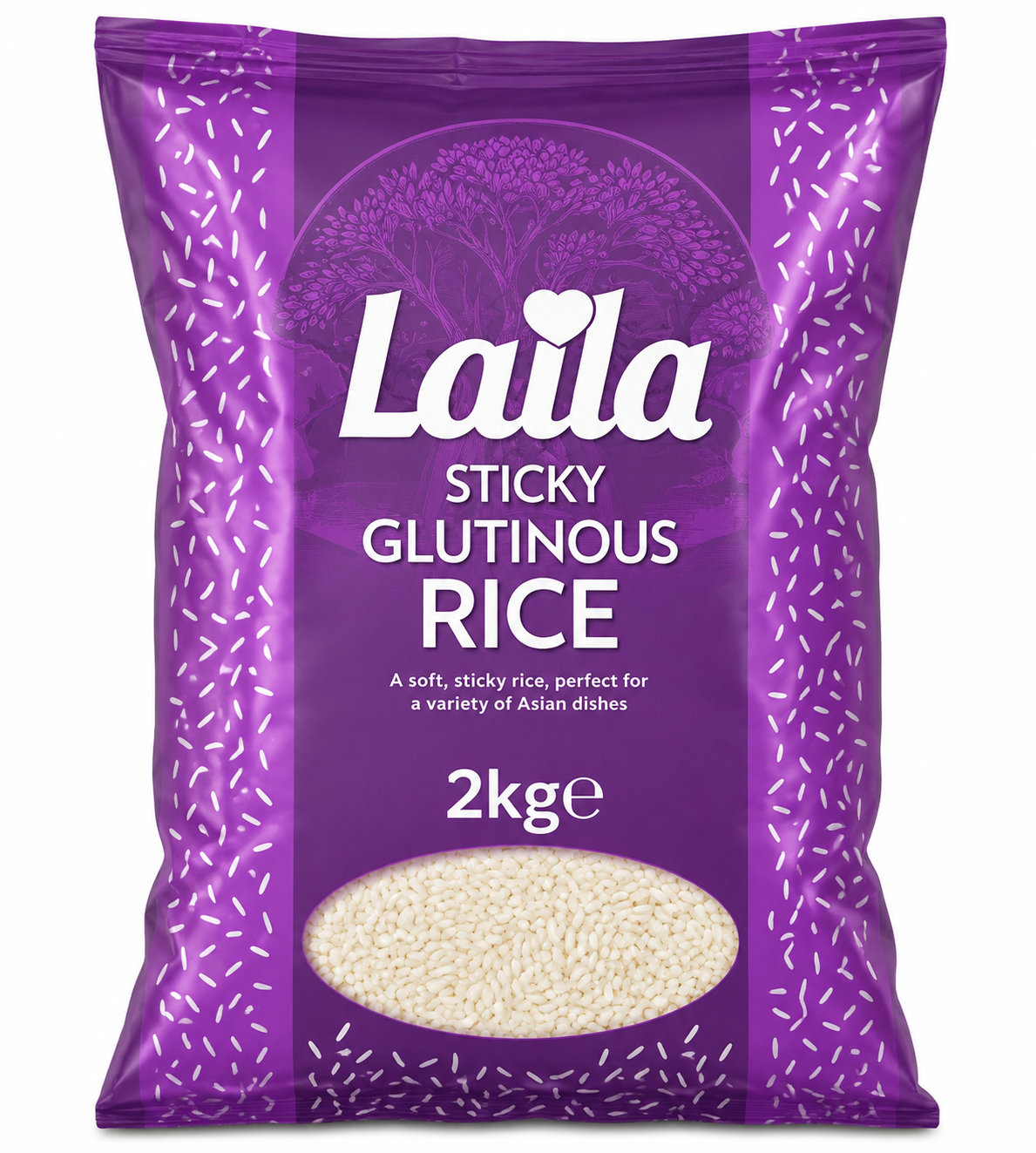 Laila Sticky Glutinous Rice 2kg pack for Asian dishes and traditional sticky rice recipes