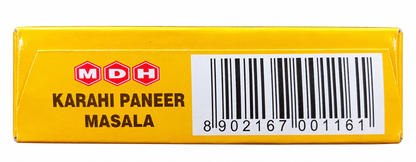 MDH Karahi Paneer Masala 100g box showing the barcode and product name.