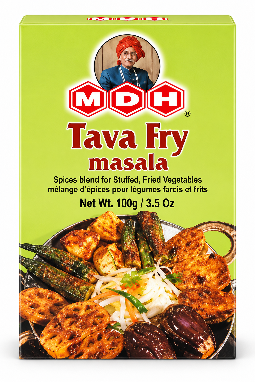 MDH Tava Fry Masala 100g spice blend packet for stuffed and fried vegetables.
