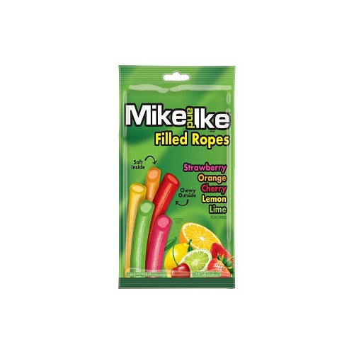 Mike & Ike Fruit Filled Ropes (12 × 85 g) | Chewy American Candy with Flavoured Centre