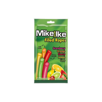 Mike & Ike Fruit Filled Ropes (12 × 85 g) | Chewy American Candy with Flavoured Centre