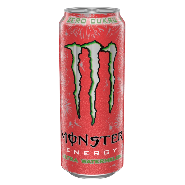 Monster Ultra Watermelon 500ml can, offering a refreshing watermelon flavor with zero sugar for a crisp, hydrating energy drink that boosts energy without the added calories.