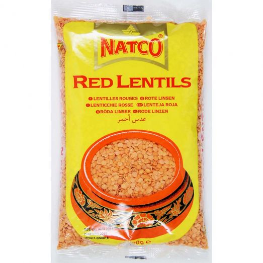 Natco 500g red lentils masoor dal front packaging