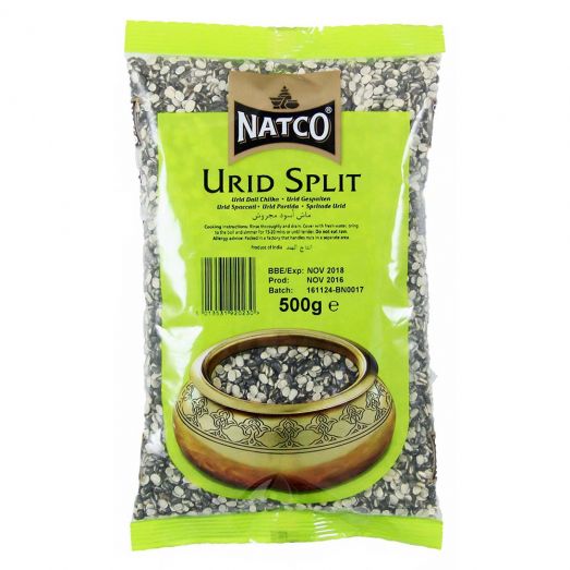 Natco Urid Split 500g pack of split black gram lentils.