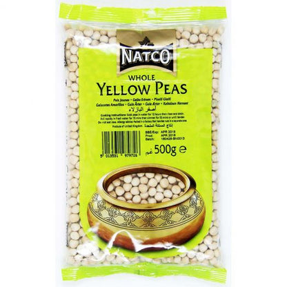 500g pack of Natco whole yellow peas for soups and curries.