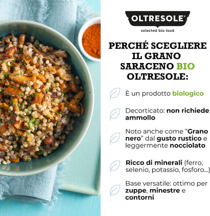 Oltresole Organic Decorticated Buckwheat served as a prepared savoury dish.