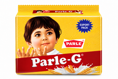 Parle-G Glucose Biscuits Multipack 799g featuring the iconic yellow and red Parle-G packaging, classic child illustration, blue Export Pack badge and red brand panel, ideal for family snacking and enjoying with tea, coffee or milk.