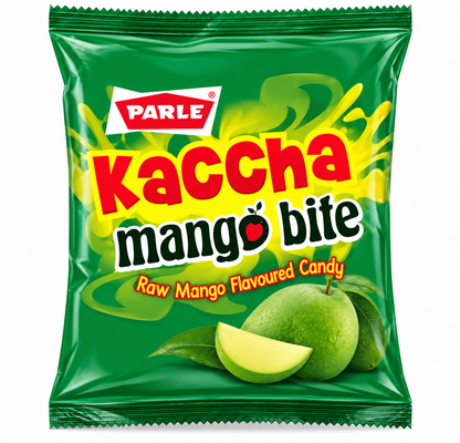 Parle Kaccha Mango Bite Raw Mango Flavoured Candy 291g Green Packaging Front View