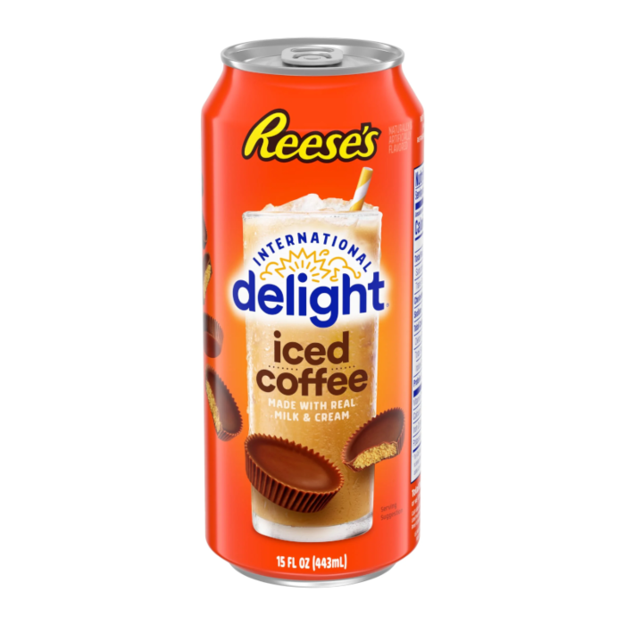 International Delight Reese’s iced coffee can with chocolate and peanut butter flavor