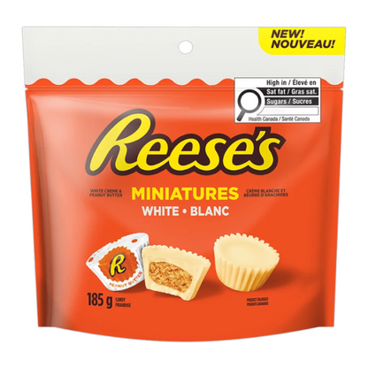 Reese’s Miniatures White 185g Canadian edition sharing bag front view