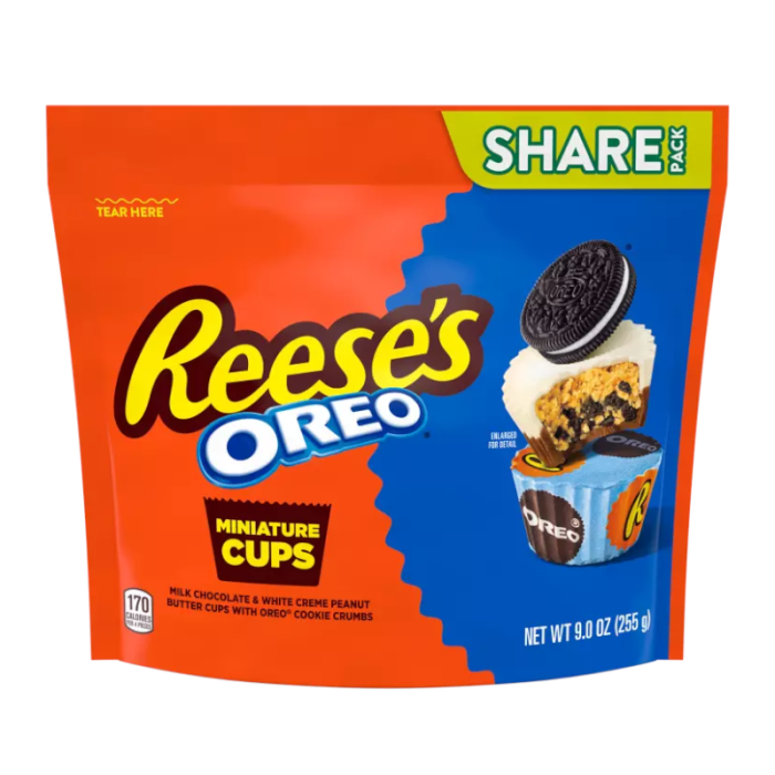Individually wrapped Reese’s Oreo Miniature Cups in 255g bag