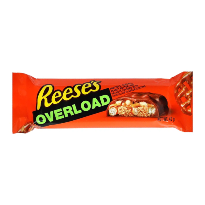Reese’s Overload 42g chocolate bar wrapper front view