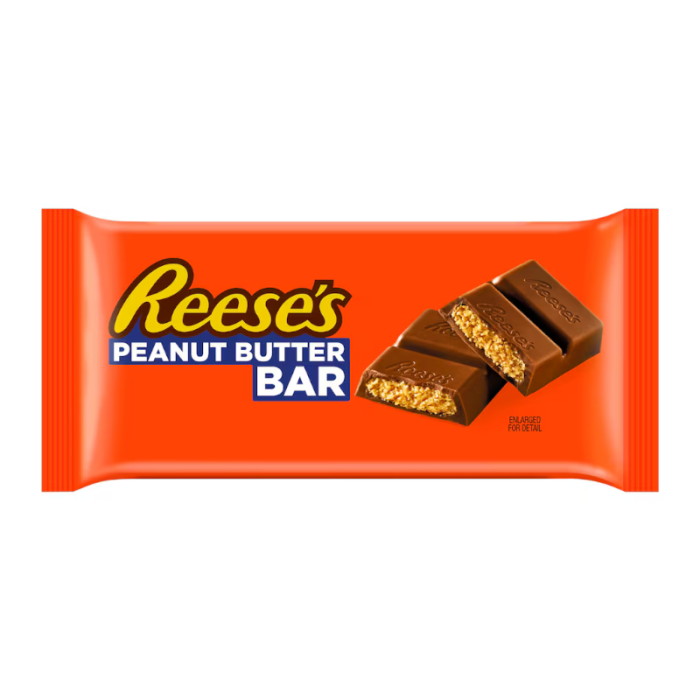 Reese’s 90g peanut butter chocolate bar in orange packaging