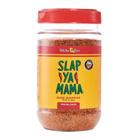 Slap Ya Mama Original Blend Cajun Seasoning 32oz container with classic Cajun label.