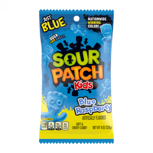 Sour Patch Kids Blue Raspberry Peg Bag 226g – Sour Then Sweet Blue Gum ...