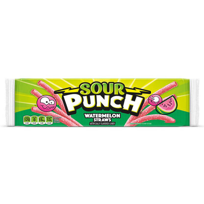 Sour Punch Watermelon Candy Straws
