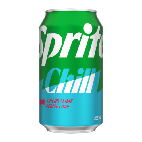 Pack of Sprite Chill Cherry Lime soda cans – fruity and cooling soft drink