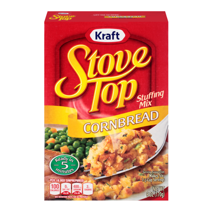 Stove Top Cornbread Stuffing Mix featuring seasoned cornbread crumbs