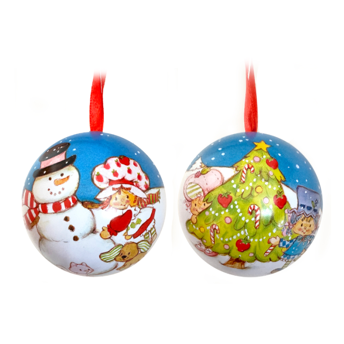 Nostalgic Strawberry Shortcake holiday ornament featuring festive berry details, perfect for Christmas trees or holiday décor.