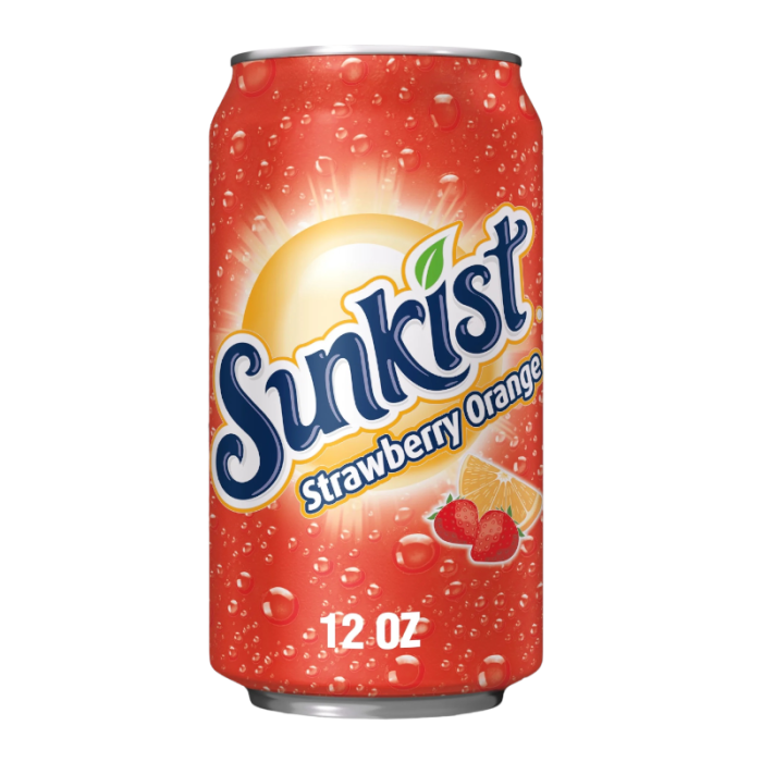 Sunkist Strawberry Orange – 12-Pack (355ml / 12oz) Fruity Soda