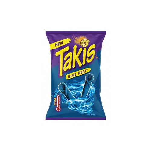 Takis Blue Heat 18 × 100 g multipack – rolled corn tortilla chips with bold chilli and lime flavour.