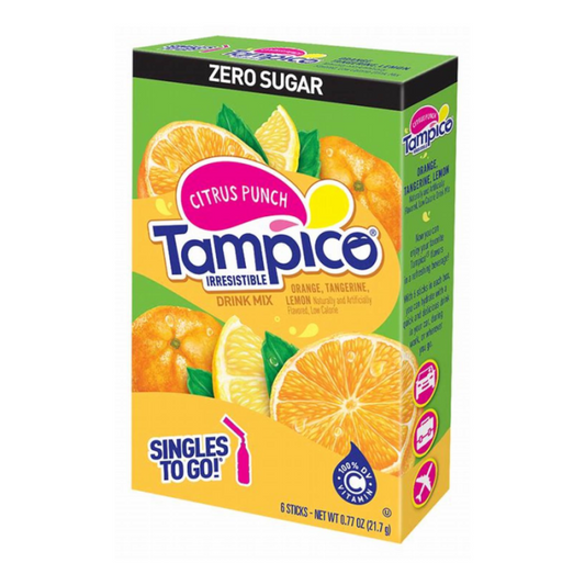 Tampico Singles to Go Citrus Punch 6-Pack (0.72oz) – Convenient drink mix for instant citrus punch flavor.