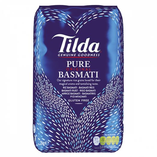 Tilda Pure Basmati Rice 2kg bag – authentic fragrant basmati rice